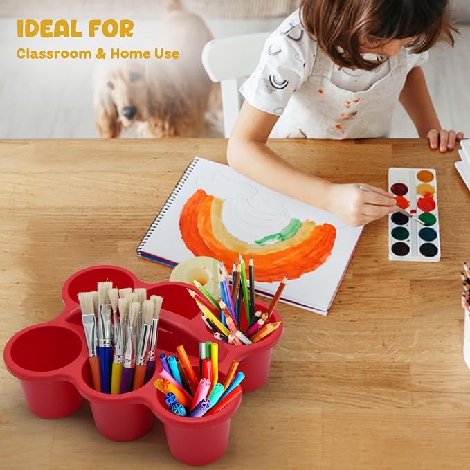4E's Novelty 4 Pack Caddy for Classroom, Classroom Pencil Caddy, Durable Table Cup Drink Holder, Sturdy Schools Desk Bin, Craft Caddy, Colorful Art Supply Caddies for School Home, Teacher Organizer - Image 3