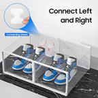 eWonLife Large Shoe Organizer Storage Box with Magnetic Door,12 Pack Clear Plastic Stackable Sneaker Containers for Closet, Connect Left and Right Shoe Box for Entryway, Drop Front, Under Bed (White) - Image 5