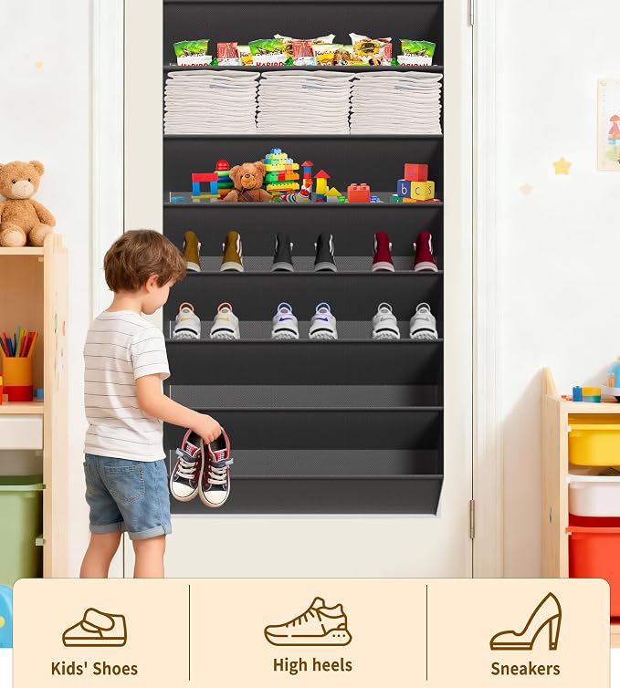 TAHAVICE Over the Door Shoe Organizer, Hanging Shoe Organizer with 30 Pairs - Image 6