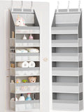 Criusia Over The Door Organizer, Heavy-Duty 6-Shelf Hanging Storage with 13 Mesh Pockets, 55lbs Capacity Behind The Door Storage for Nursery, Bathroom, Bedroom, and Dorm, Grey by Criusia
