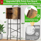 Over The Toilet Storage Cabinet - 2-Door Bathroom Organizer Shelf, Freestanding Space-Saver Toilet Rack with Privacy Protection, Water-Resistant Above Toilet Storage Cabinet for Small Bathrooms(Brown) - Image 2
