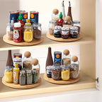 10in Bamboo Lazy Susan Turntable Organizer and Spinner Storage - Image 5