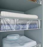3 Shelf Hanging Closet Organizer Front Lip Design, Wider and Foldable Hanging Closet Wardrobe Storage Shelves with 4 Side Pockes, Clothes Handbag Shoes Accessories Storage, Gray - Image 6