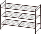 Simple Houseware 3-Tier Stackable Wired Grid Shoe Rack, Bronze by SimpleHouseware