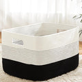 Artfeel Blanket Basket,Rectangle Woven Baskets for Storage,30L Laundry Basket for Decorative Nursery Blanket,Toys,Dirty Clothes and Magazine in Shelves,Baby Room,and Living Room by Artfeel