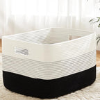 Artfeel Blanket Basket,Rectangle Woven Baskets for Storage,100L Laundry Basket for Decorative Nursery Blanket,Toys,Dirty Clothes and Magazine in Shelves,Baby Room,and Living Room by Artfeel