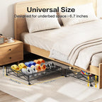 Under Bed Shoe Storage Organizer, 2 Pack Under Bed Storage Containers with Wheels for Under Bed Shoe Organizer Drawer Space Saving for bedroom - Image 5