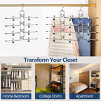 Pants Hangers With Clips, Newly Upgraded Detachable Space Saving Hangers for Skirts, Shorts & Trousers with Non slip clip,Heavy Duty Skirt Hangers - Hanging Closet Organizer And Storage,Patent Pending - Image 8