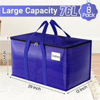 FabSpace 8 Pack Moving Storage Bags Heavy-Duty with Zippers for Clothes - Image 3