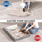 Hanging Vacuum Storage Bags, Space Saver for Clothing, 4 Long with Pump | Vacuum Seal Bags for Clothing with Electric Pump, Hanging Garment Storage for Jackets, Suit, Dresses, Winter Closet Organizer - Image 5
