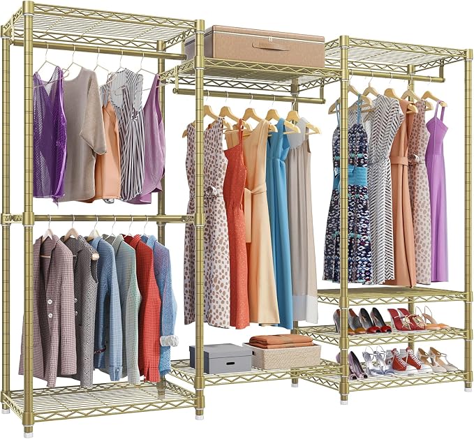 VIPEK V5 Heavy Duty Clothes Rack, Freestanding Modular Closet System, Gold by VIPEK