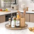 AMH 18-Inch Extra Large Farmhouse Oak Lazy Susan Organizer - Image 4