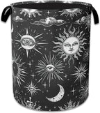 Sun Moon Laundry Basket Collapsible Laundry Hamper Oxford Storage Bin for Clothes Storage, Toy Organizer, Books and Sundries 16" X 20.8" by NSMNSM