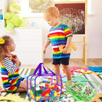 6 Colors L & XL Toy Storage Bags with Labels Reusable Clear Toy Organizer - Image 6
