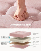 SONGMICS 43.3 Inches Folding Storage Ottoman Bench, Load 660 lb | Ottoman Foot Rest, Storage Chest, for Living Room, Entryway, Jelly Pink and Ink Black, MINOTA Collection ULSF077R11 - Image 5
