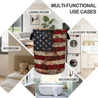 Flag Laundry Basket Foldable Oxford Laundry Hamper With Handle For Room Bathroom Bedroom - Image 7
