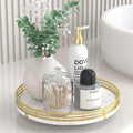 AMH 10-Inch White Marble Lazy Susan with Gold Frame by AMH