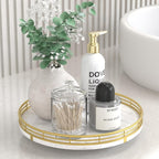 AMH 10-Inch White Marble Lazy Susan with Gold Frame by AMH
