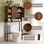 Over The Toilet Storage Cabinet,31" W Bathroom Organizer, Walnut - Image 8