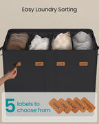 SONGMICS 210L Laundry Hamper, 4-Compartment Laundry Sorter with Lid - Image 4