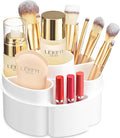 Masirs Small 360 Rotating Makeup Organizer, 5 Compartments, Round White by Masirs