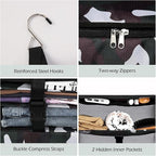 Surblue Hanging Closet Storage Bag Collapsible 3-Shelf Washable Oxford Fabric with 2 Hooks (L 11.41 * 11.41 * 19.68in, Camouflage) - Image 6