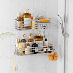 LEVERLOC Shower Caddy Suction Cup, 2 Pack Heavy Duty Bathroom Organizer by LEVERLOC