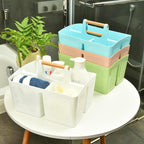 ALINK Portable Shower Caddy Basket with Compartments, Plastic Divided Cleaning Caddy Organizer Storage Tote with Handle for Bathroom, College, Dorm Room Essentials, Light Gray - Image 7