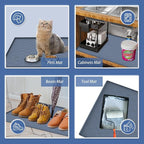 URMONA Under Sink Mat for Kitchen Waterproof, 37" x 22" Silicone Under Sink Mat for Shelf Liner Organizer, Cabinet Sink Protector Under Sink Liner for Bottom Kitchen, Bathroom(Dark Grey) - Image 7
