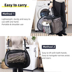 Collapsible Laundry Basket, 90L Mesh Pop-up Hamper with Handles - Image 5