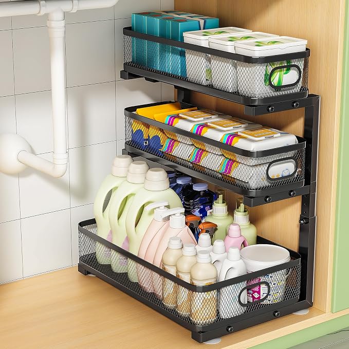 3-Tier Under Sink Organizer, Pull Out Cabinet Organizer for Kitchen & Bath by Unknown