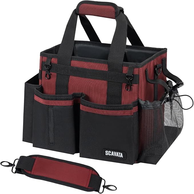 SCAVATA Compact Wearable Cleaning Caddy with Handle & Shoulder Straps by Tidyyourlife