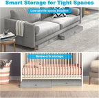 Under Bed Storage Container Bins 2 Pack, 5 Inch Thin Low Profile Underbed Clothes Storage Organizer for Dorm & Home, Use for Blanket and Toy Storage Box W/ Sturdy Bottom/Sides, Foldable Thick Fabric - Image 5