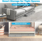 Under Bed Storage Container Bins 2 Pack, 4.5 Inch Slim Low Profile Underbed Clothes Storage Organizer for Dorm & Home, Use for Blanket and Toy Storage Box W/ Sturdy Bottom/Sides, Foldable Thick Fabric - Image 5