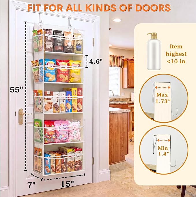 Ofiray-home 5Tiers Over Door Organizer, Weekly Clothes Organizer for Kids - Image 4