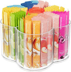 Drink Packet Organizer for Powdered Drink Mix, Divided Rotating Lazy Susan by SlowSLog