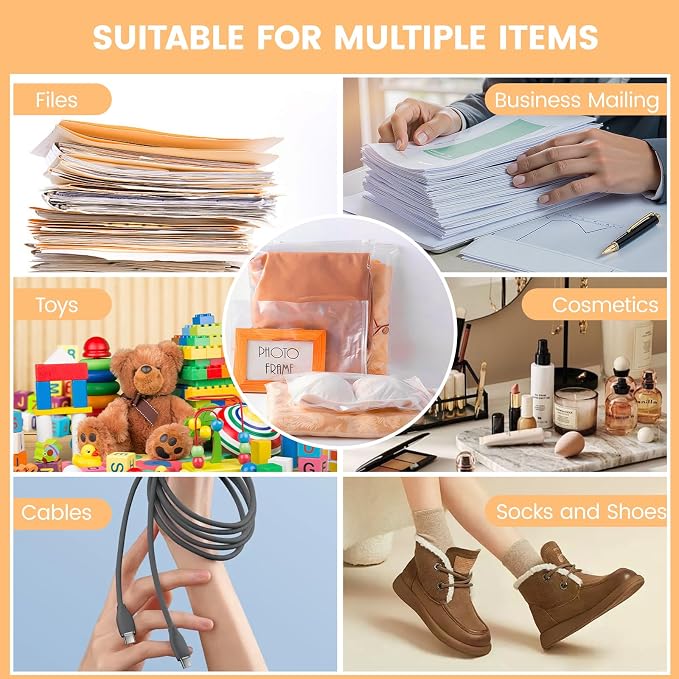 50pcs Clear Zipper Clothing Bags, 14x16 Inch Plastic Clothing Shipping Bags - Image 9