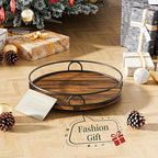 LAMU 12'' Rotating Lazy Susan Organizer, Wooden Lazy Susan Turntable - Image 7