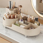 Booklov Rotating Makeup Organizer for Vanity Countertop, Cream by Booklov