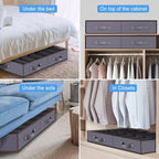 Set of 2, Under Bed Shoe Storage Organizer, Gray - Image 7