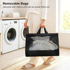 STO STO 4-Tier Vertical Rolling Laundry Hamper, Removable Bags, Black Mesh - Image 5