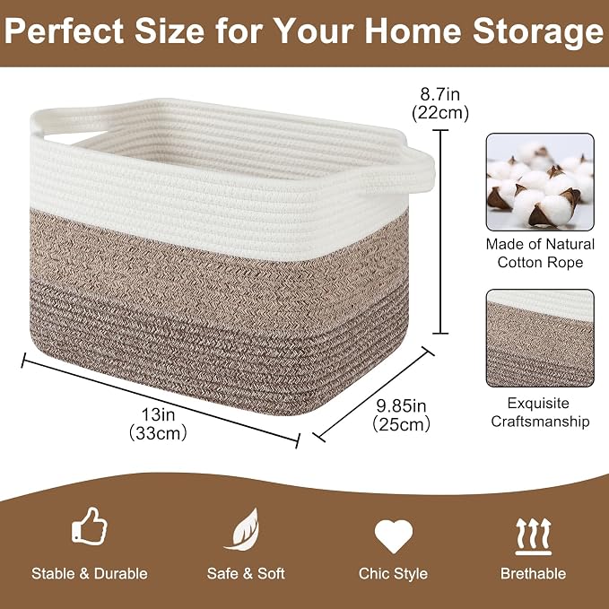 OIASKET Storage Basket for Organizing 3 Pack, Woven Baskets for Storage - Image 2