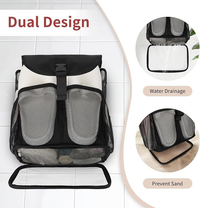Mesh Shower Caddy Portable Shower Bag for College Dorm Room Essentials - Image 4