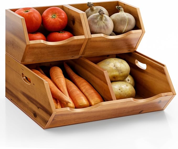 Tidita Potato & Onion Storage Bin, Stackable Pantry Bins (Patent Pending) by TIDITA