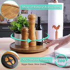2 Pack 10" Acacia Wood Lazy Susan Turntable Organizer for Cabinet, Round Serving Tray Decorative Tray Vintage Centerpiece Candle Holder Tray, Farmhouse Tray for Kitchen Countertop Coffee Table Decor - Image 5