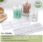 6 Pack Acrylic Qtip Holder Dispenser for Cotton Swabs, Balls, Floss Picks - Image 2