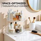 2 Tier Lazy Susan Turntable Organizer for Cabinet, 9.25'' Rotating Spice Rack Organization for Kitchen, Pantry, Bathroom, Vanity, Countertop, Medicine Storage, Seasoning Spice Organizer, 1 Pack - Image 3