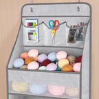 Univivi Over Door Hanging Organizer for Baby Nursery, Grey Pattern, 6-Shelf - Image 4