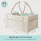 HIPHOP PANDA 2-Pack Diaper Caddy Organizer - Nursery Storage Bin & Car Organizer for Diapers, Wipes, and Baby Essentials - Dual-Color Solid Set (Caramel/Oatmeal), Large Size - Image 2
