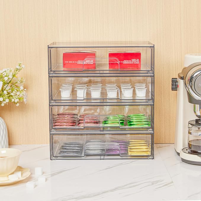 Vtopmart 12.1''W Clear Stackable Storage Drawers,3 Pack Acrylic Plastic Organizers Bins for Makeup Palettes, Cosmetics, and Beauty Supplies,Ideal for Vanity, Bathroom,Cabinet,Desk Organization - Image 7